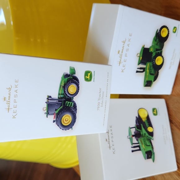 3 pc. Hallmark John Deere Tractor Keepsake Ornaments 2006-2008 - Picture 1 of 7